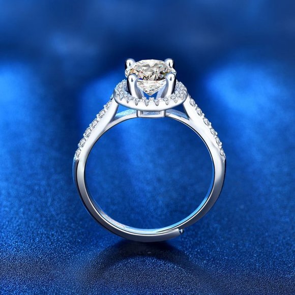 Certified 1ct. t.w. Diamond Moissanite Engagement Ring NEW H - Picture 3 of 6